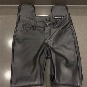 Blank NYC Jet Black Faux Leather Trousers